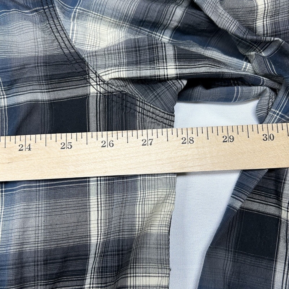 Carhartt Pearl Snap Shirt Mens 2XL XXL Blue Plaid Relaxed Fit Western Work EUC - Picture 12 of 14